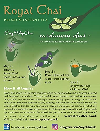 Royal Chai Elaichi Premium Instant Indian Tea Sweetened - 10 Sachets