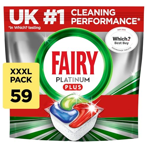 Fairy - Platinum Plus All-In-1 Dishwasher Tablets, 59 Tablets, Lemon 19