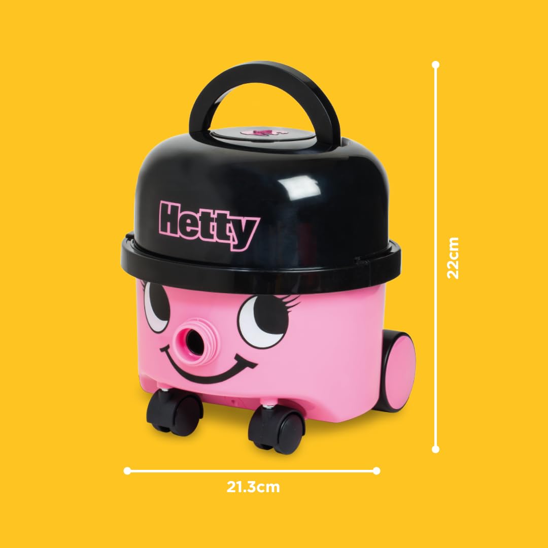 Casdon Hetty Vacuum Cleaner Toy - Pink Real Suction Function | Ages 3+ | Includes Nozzle Accessories 7
