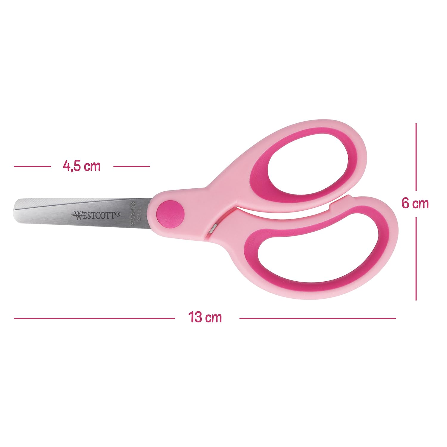 Westcott Softgrip Children's Scissors - Pink Right-Handed | 13 cm (5") | Rounded Tip for Safety 5