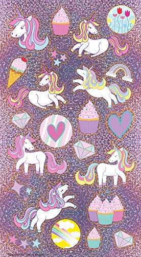 Paper Projects Unicorns Mega Sticker Pack - Pink, A4 Size, Reusable Foiled Stickers 5