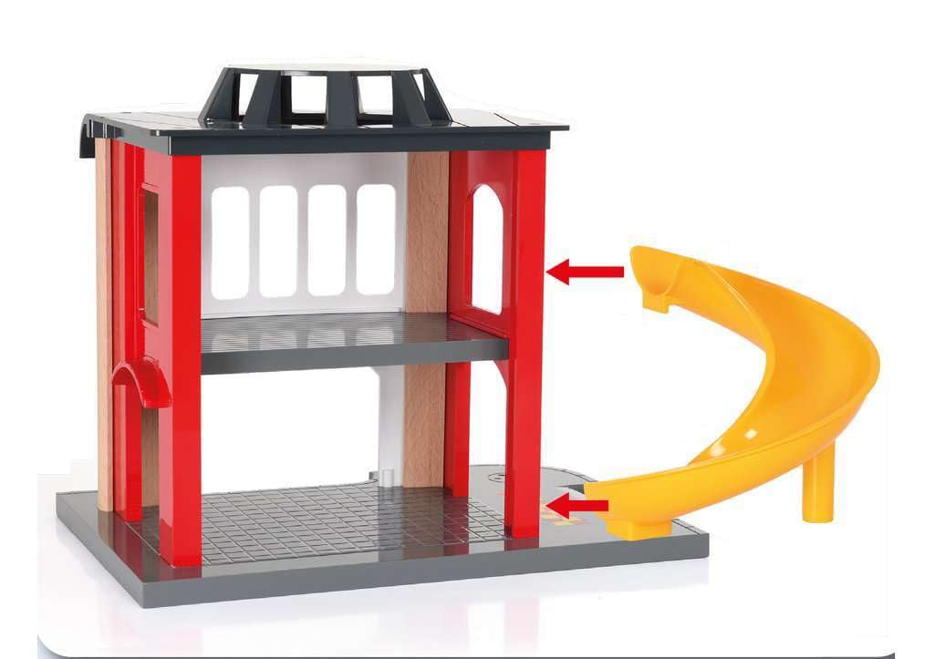 BRIO World Fire & Rescue Central Fire Station Playset - Compatible with BRIO Wooden Trains, Age 3+ 13