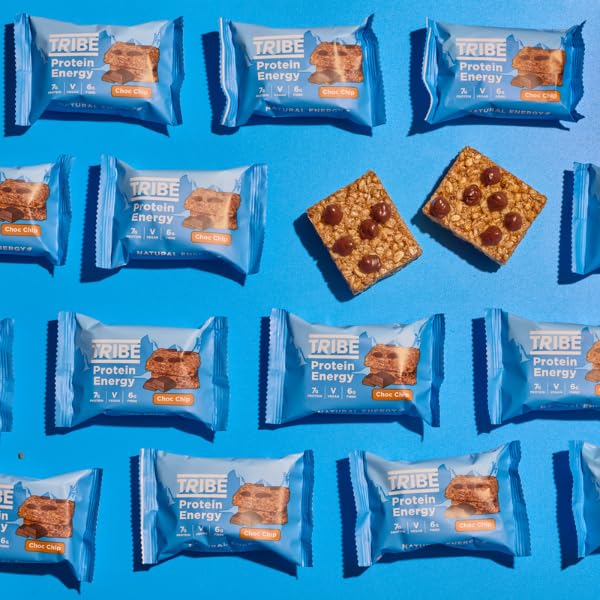 TRIBE Protein Energy Flapjack - Choc Chip - Plant Based, Vegan, High Protein, High Fibre
