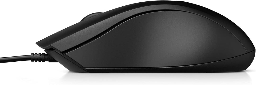 HP 100 Black Wired USB Mouse - 1600 DPI Optical Sensor, Plug-and-Play USB Connectivity, Ergonomic Design for PC, Laptop, Mac