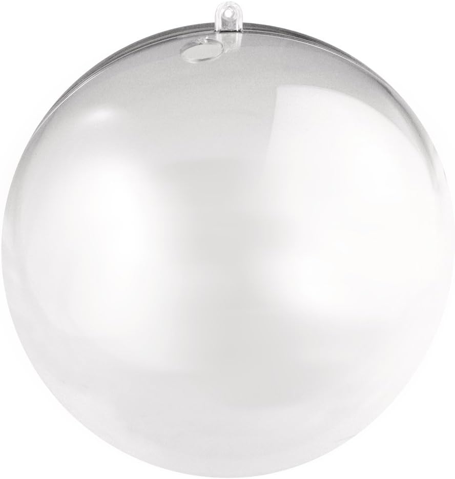 Rayher 16cm Transparent 2-Part Fillable Plastic Ball with 15mm Hole for LED Chain