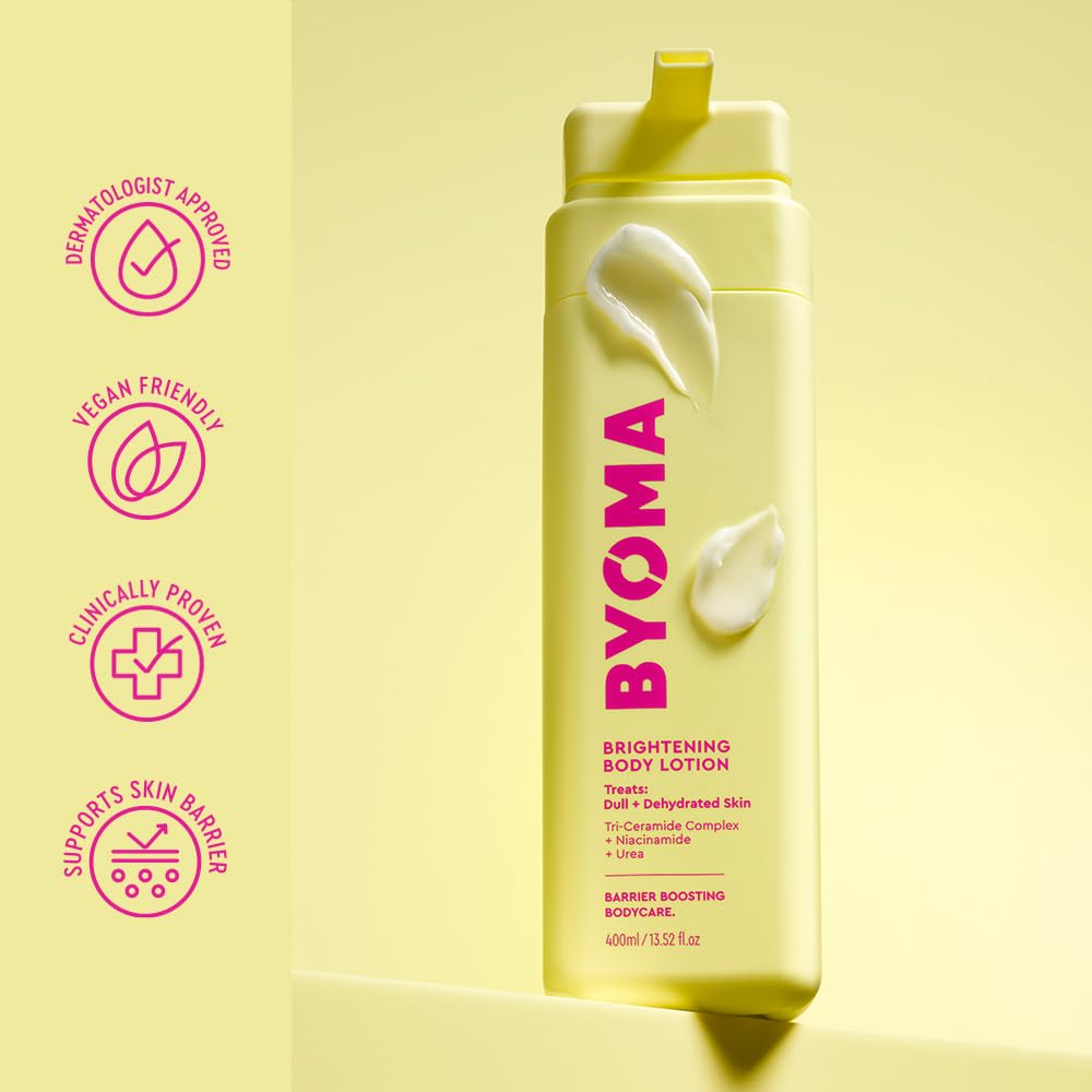 BYOMA Brightening Body Lotion - 400ml | Hydrates & Brightens | Evens Skin Tone 5
