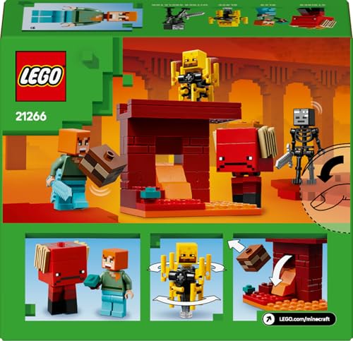 LEGO Minecraft The Nether Lava Battle Building Set - 99-Piece Playset with Alex Figure, Ages 6+