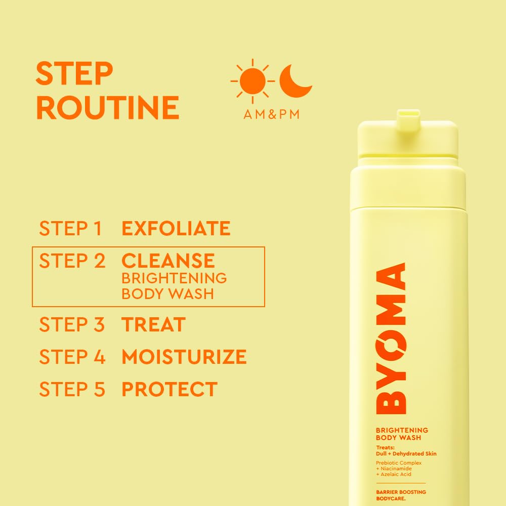 BYOMA Brightening Body Wash - 400ml | Niacinamide & Azelaic Acid | pH-Balanced 6