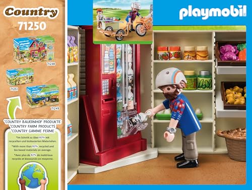 Playmobil 71250 Country Farm Shop Playset with Bike & Trailer - Sustainable Toy for Ages 4+ 13