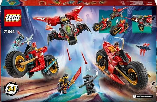 LEGO NINJAGO Ninja Combat Vehicle - 3-in-1 Set with 6 Minifigures | Model 71844 | Ages 8+ 11