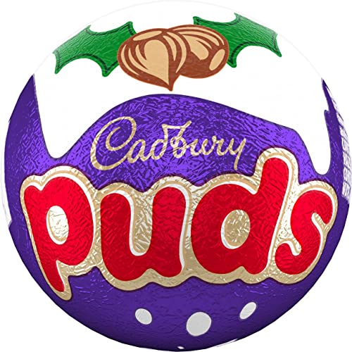 Cadbury Christmas Dairy Milk Puds Multipack, 48 Chocolate Puds with Truffle Centre, Hazelnut & Rice Crisps 11
