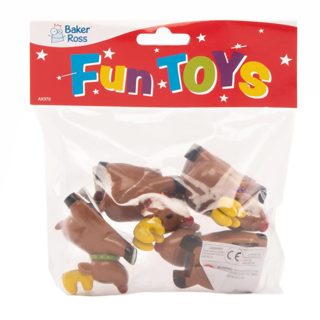 Baker Ross AX370 Racing Reindeer - Pack of 4 Pull-Back Race Toys for Kids 2