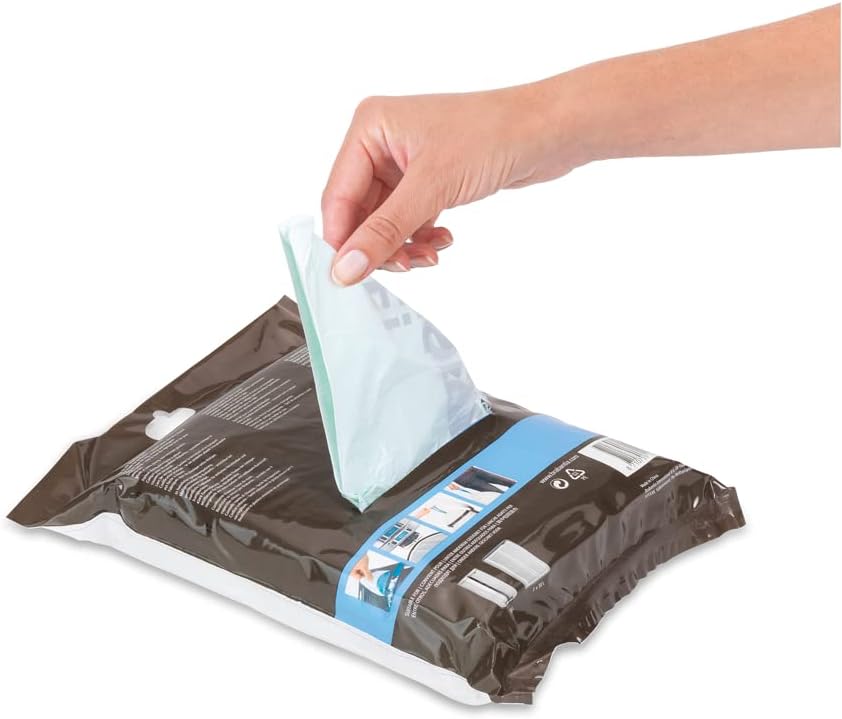 Brabantia PerfectFit Bin Liners Size O/30 Litre - Thick Plastic Trash Bags with Tie-Tape Handles (40 Pack)