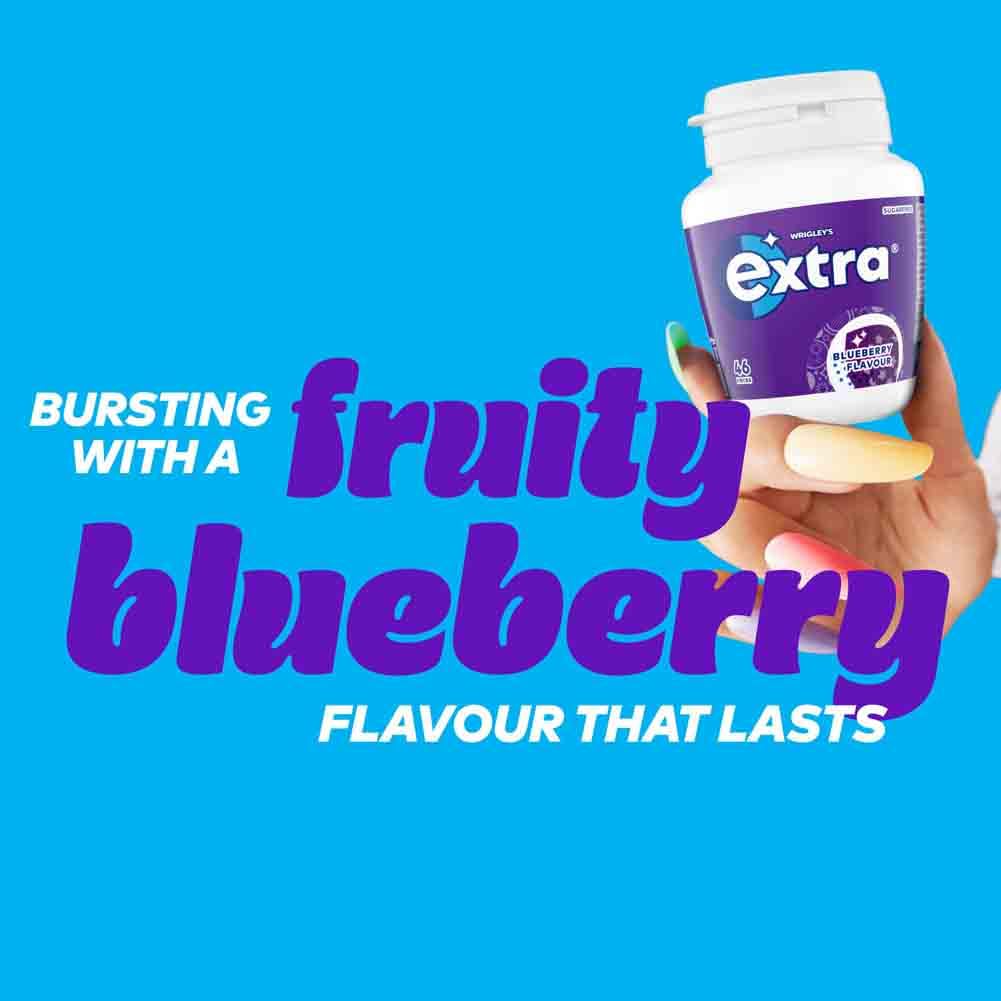 Extra - Blueberry Sugarfree Chewing Gum Bottle (46 Pieces) 3