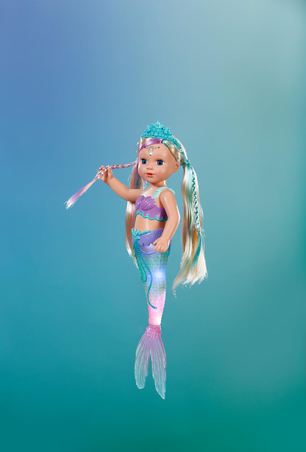 BABY born Mermaid - 43cm Color-Changing Light-Up Tail Doll for Ages 3+ 12