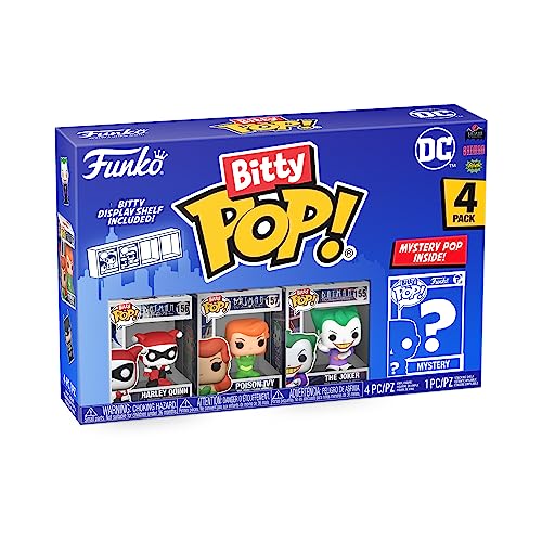 Funko DC Bitty POP! Harley Quinn, Joker, Poison Ivy & Mystery Figure Collectible Set (71313)