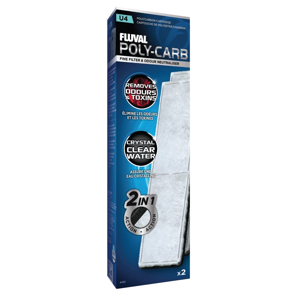 Fluval U4 Filter Carbon Cartridge - Chemical Filtration | U4 Fit | 2-Pack