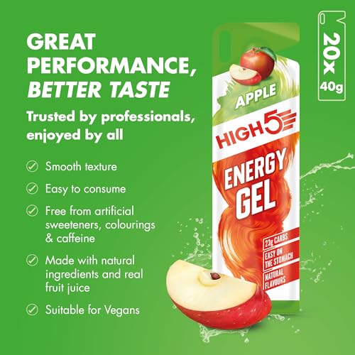 HIGH5 Energy Gels - Apple Flavour Quick Release Carbohydrate Gels for Endurance Sports 9
