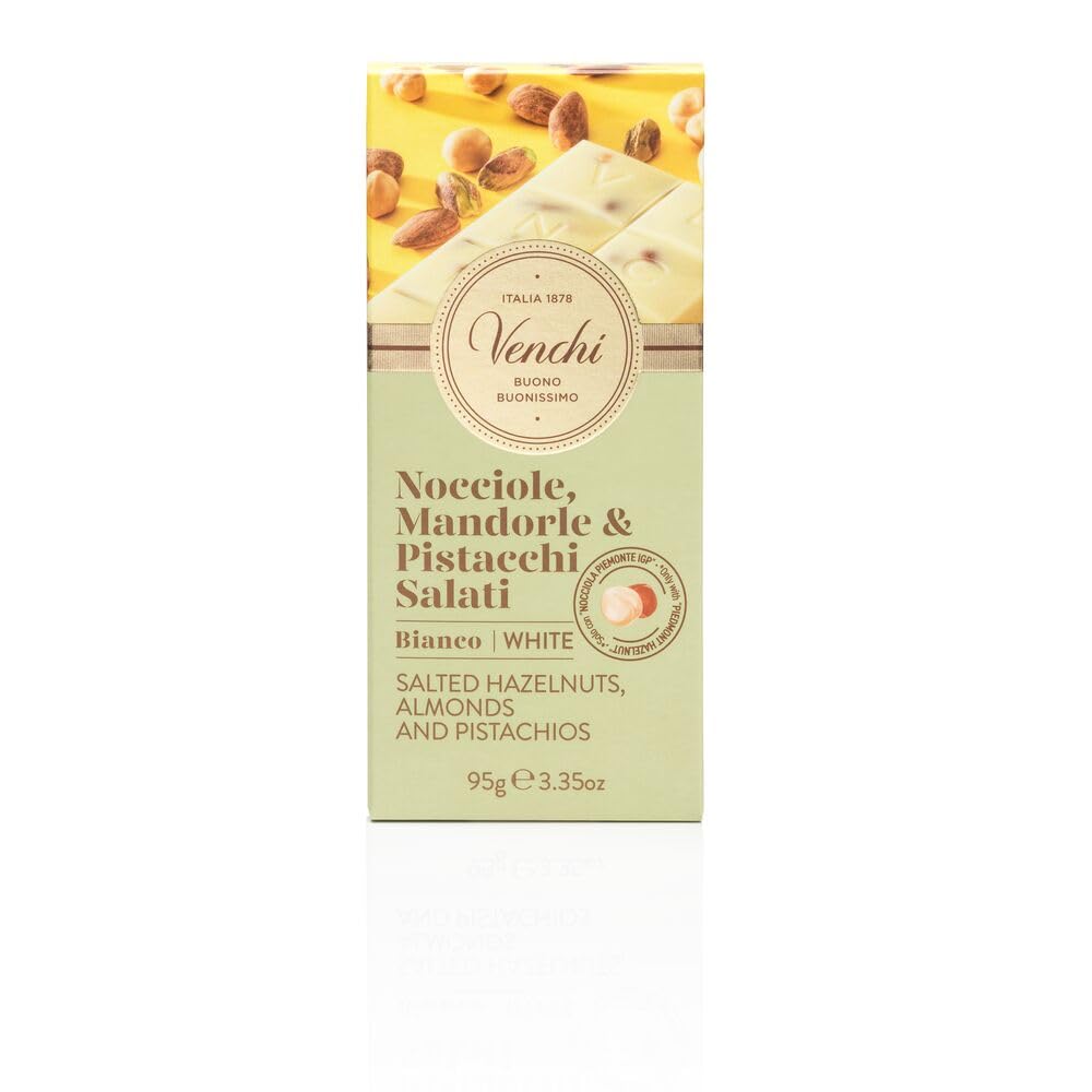 Venchi Salted White Chocolate with Hazelnuts Bar - 95g 3