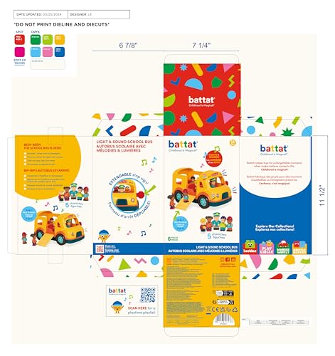 Battat Light & Sound School Bus Toy with Driver and 4 Passengers - Educational Vehicle Playset for Toddlers 18M+ 13