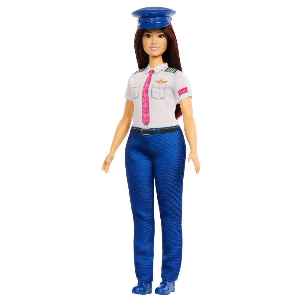 Barbie Careers Pilot Fashion Doll with Removable Flight Uniform and Cap - Ages 3+