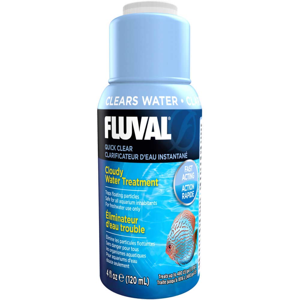 Fluval Quick Clear Water Treatment for Freshwater Aquariums | Clears Cloudy Water in 1-3 Hours | 120ml Liquid