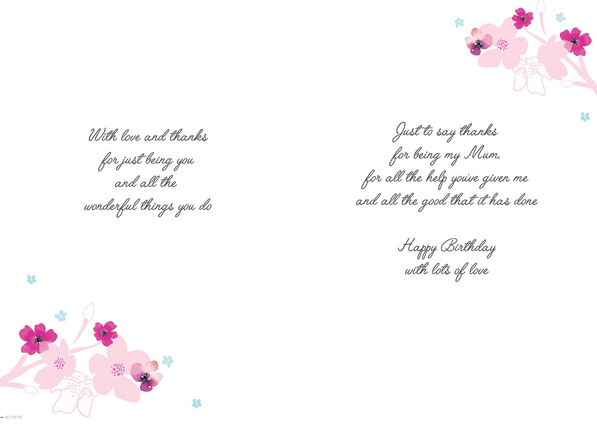 Piccadilly Greetings Mum Birthday Card | Floral Design | 10 x 7 Inches 2