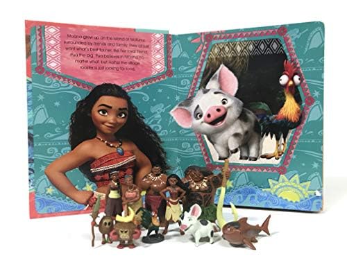 Disney Princess Phidal Moana My Busy Book | Board Book | 10 Figurines & Playmat 2