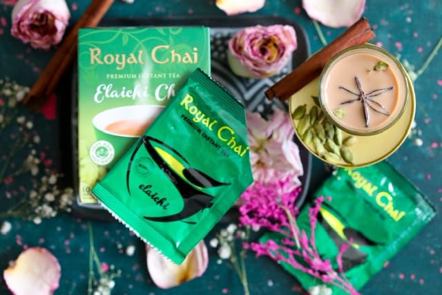 Royal Chai Elaichi Premium Instant Indian Tea Sweetened - 10 Sachets