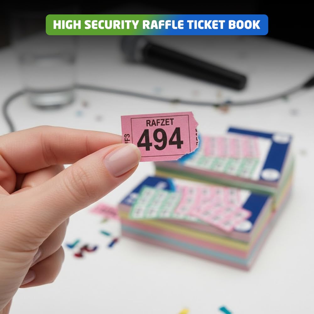 1ABOVE Raffle Tickets - 1000 Numbered Tickets for Charity Events & Draws | Security Numbered 5