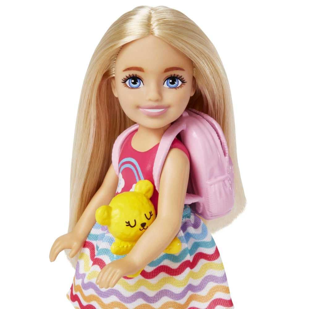 Barbie Chelsea Small Doll & 6 Accessories Travel Set with Puppy, Blonde Hair, HJY17 3