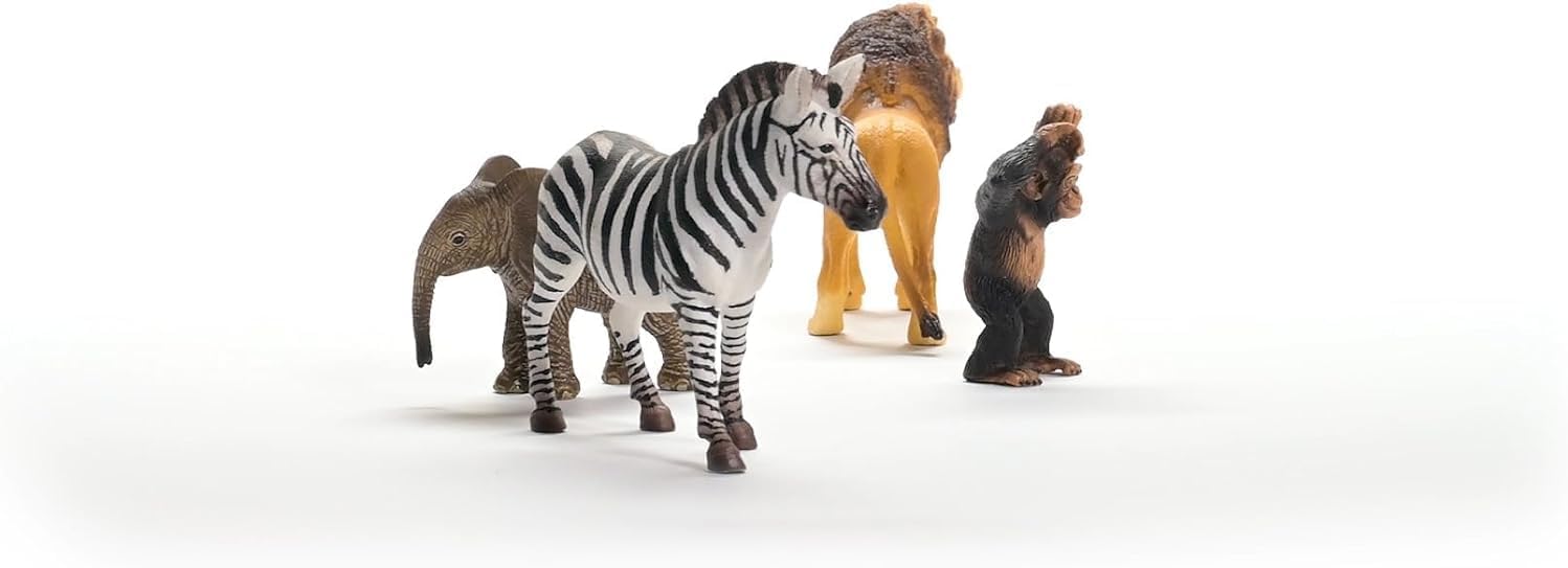 Schleich WILD LIFE Africa Starter Set - 4 Realistic Animal Figurines for Imaginative Play