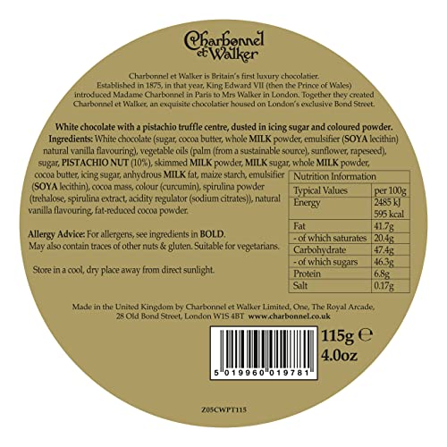 Charbonnel et Walker Pistachio Truffles, 115g - Luxury Milk Chocolate Caramel Truffles with Pistachio 4
