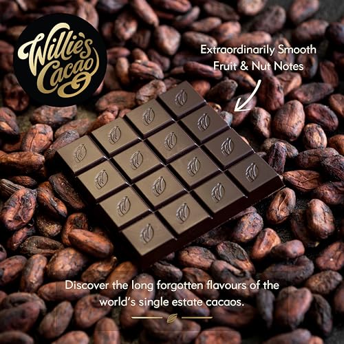 Willie's Cacao - Pure Gold 100% Cocoa Bar - 40g x 12 - No Added Sugar, Vegan, Dairy Free