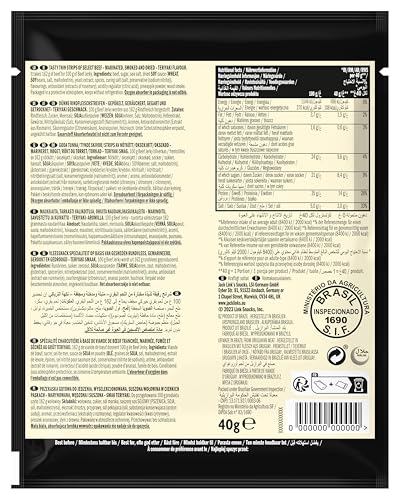 Jack Link's Beef Jerky Teriyaki, Box of 12 x 40 g, High Protein Dried Meat Snack
