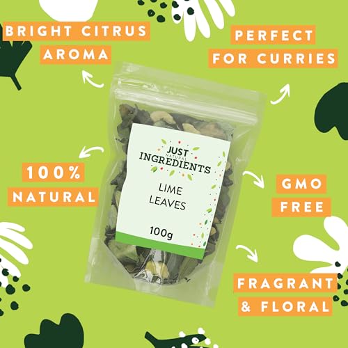 JustIngredients Kaffir Lime Leaves - Authentic Thai Flavor, Dried Whole Spice | 100g 6