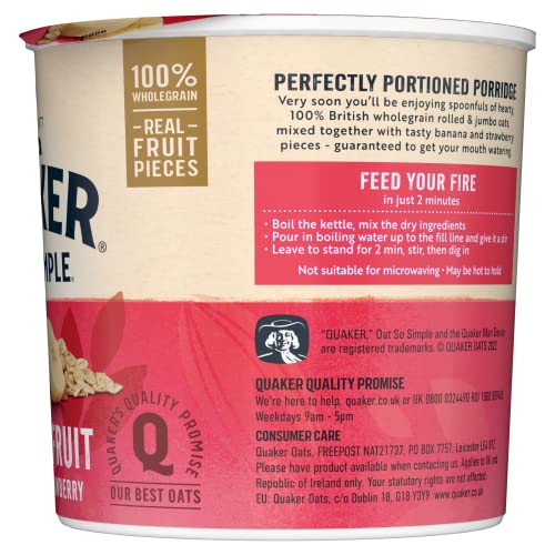 Quaker Oat So Simple Heaps of Fruit Banana and Strawberry Flavour Porridge 18