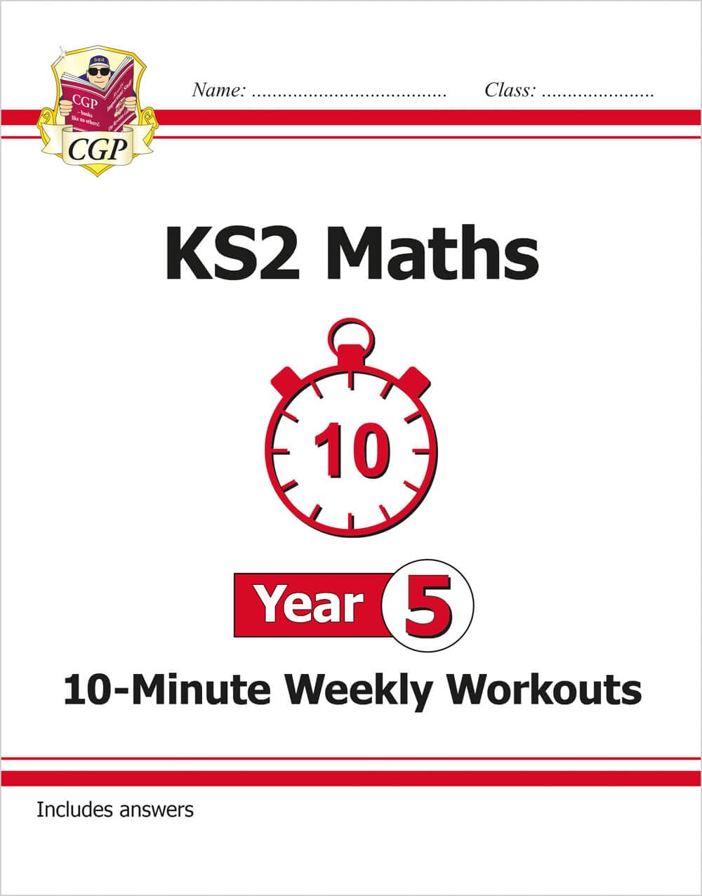 CGP KS2 Maths 10-Minute Weekly Workouts - Year 5 Study Aid | Paperback | English