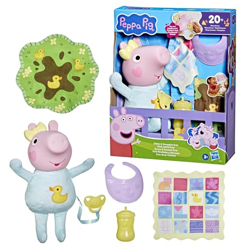 Peppa Pig Oinks and Snuggles Evie Interactive Baby Doll - 20+ Sound Effects, Ages 3+
