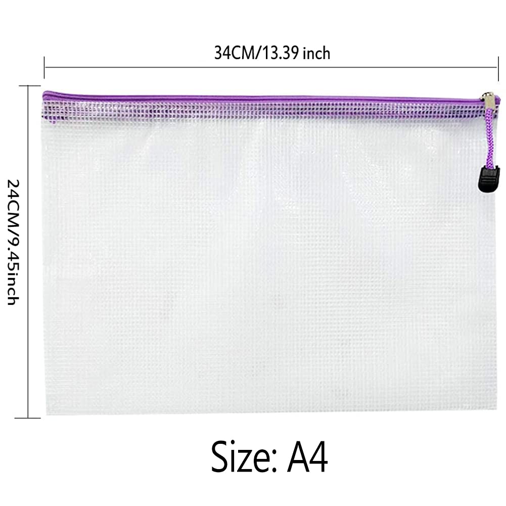 NORTHERN BROTHERS A4 Zip Wallets - 20 Pack, 10 Assorted Colours, Water Resistant PVC Folder 2
