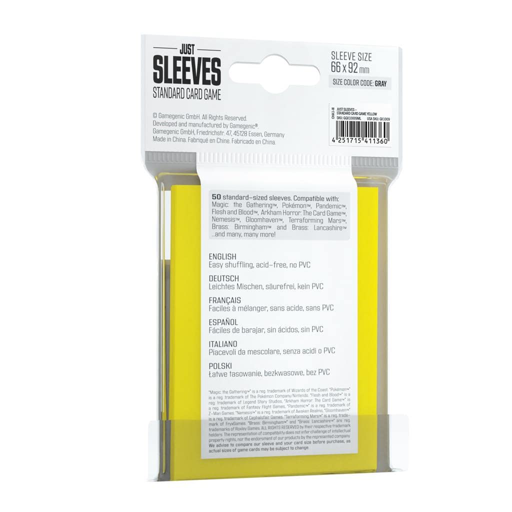 Gamegenic Just Sleeves - Standard Card Game Protection | Yellow | 50 Count 2