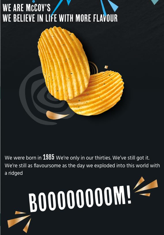 McCoy's Flame Grilled Steak Crisps - Ridged Crisps with Bold Flavour | 6 Pack | 25g Bags 6