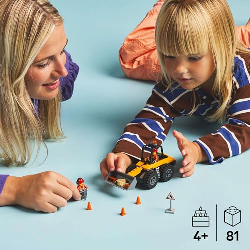 LEGO City Yellow Construction Wheel Loader Toy - Building Set for Kids 4+