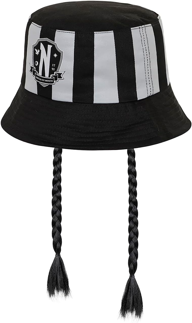 Wednesday Braid Children's Bucket Hat - Black (06153)