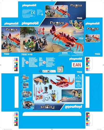 Playmobil 71532 Pirates: Battle with the Giant Crab - Fantasy Pirate Playset for Kids 4+