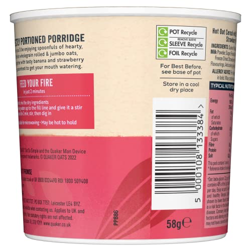 Quaker Oat So Simple Heaps of Fruit Banana and Strawberry Flavour Porridge 12