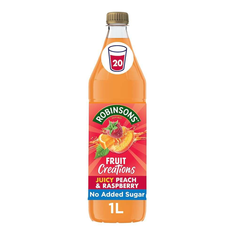 Robinsons Fruit Creations Peach & Raspberry Squash, 1L 1