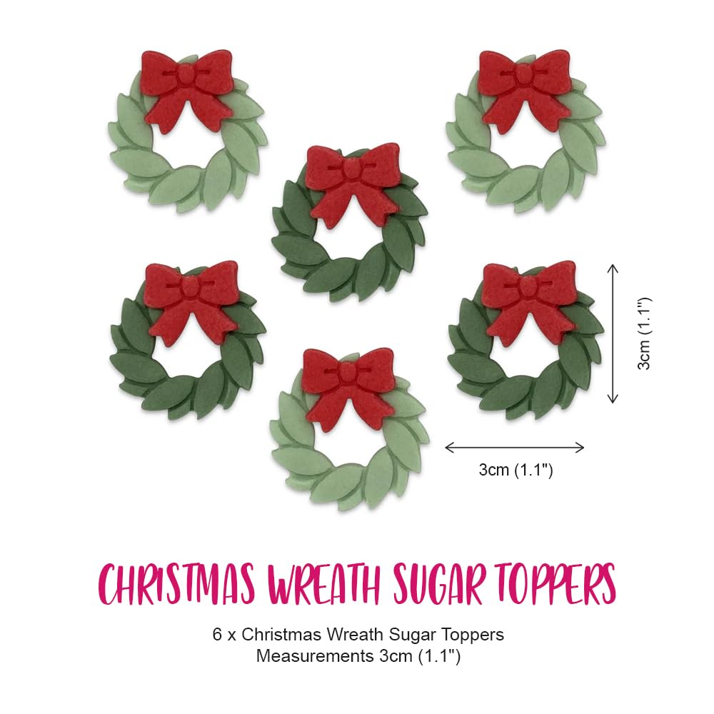 Anniversary House - Christmas Wreath Edible Fondant Cupcake Toppers