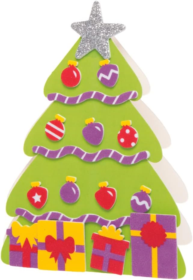 Baker Ross - AX594 Christmas Tree Mix & Match Card Kits (Pack of 6)
