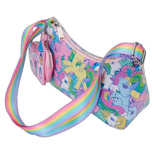 Loungefly My Little Pony All Over Print Crossbody Bag with Detachable Coin Purse (Multicolor)